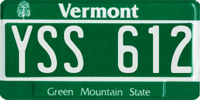 VT license plate YSS612