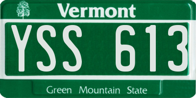 VT license plate YSS613