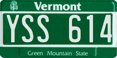 VT license plate YSS614