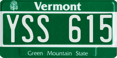 VT license plate YSS615