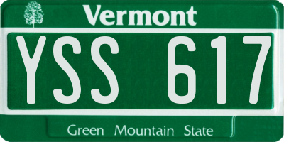 VT license plate YSS617