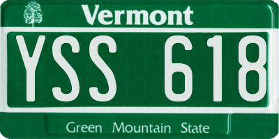 VT license plate YSS618
