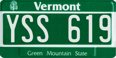 VT license plate YSS619