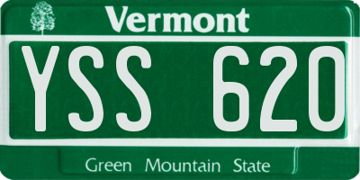 VT license plate YSS620