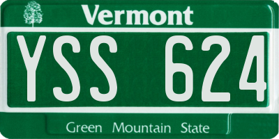 VT license plate YSS624