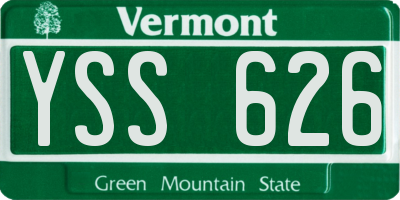 VT license plate YSS626