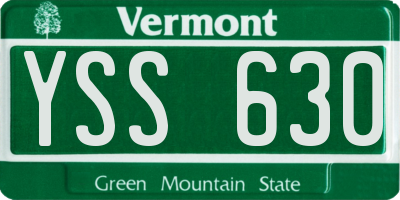 VT license plate YSS630