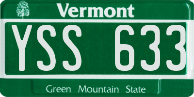 VT license plate YSS633