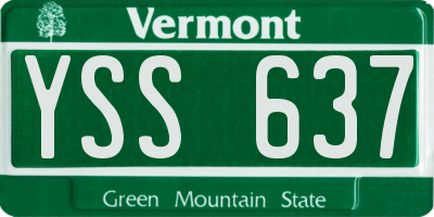 VT license plate YSS637