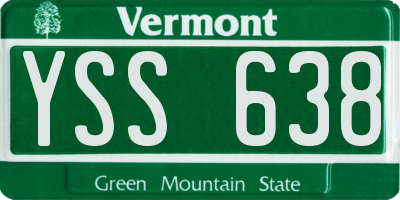 VT license plate YSS638