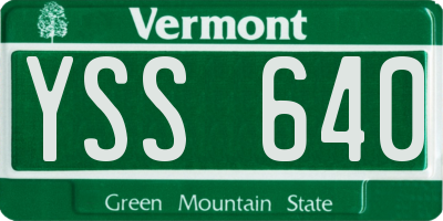 VT license plate YSS640