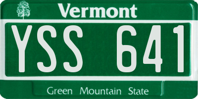 VT license plate YSS641