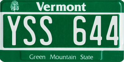 VT license plate YSS644