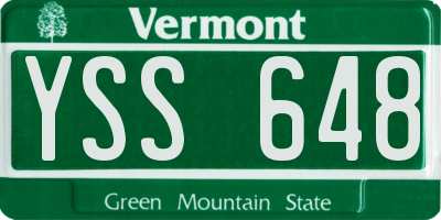 VT license plate YSS648