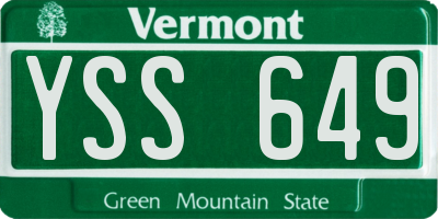 VT license plate YSS649