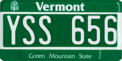 VT license plate YSS656