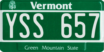 VT license plate YSS657
