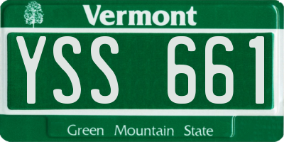 VT license plate YSS661