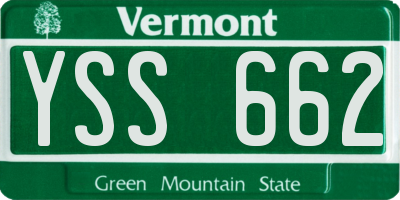VT license plate YSS662