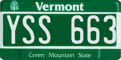 VT license plate YSS663