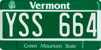 VT license plate YSS664