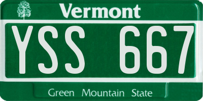 VT license plate YSS667