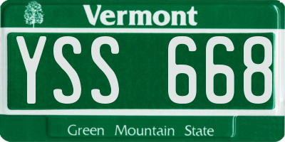 VT license plate YSS668