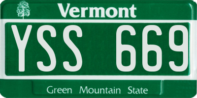 VT license plate YSS669