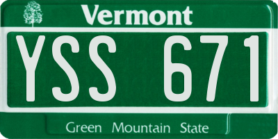 VT license plate YSS671