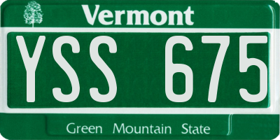 VT license plate YSS675