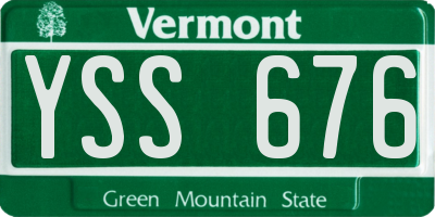VT license plate YSS676