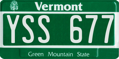 VT license plate YSS677