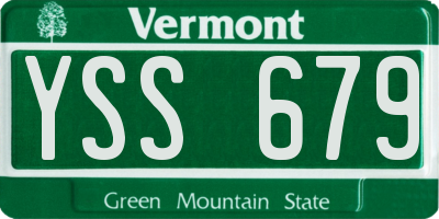 VT license plate YSS679