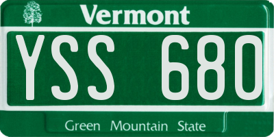 VT license plate YSS680