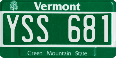 VT license plate YSS681