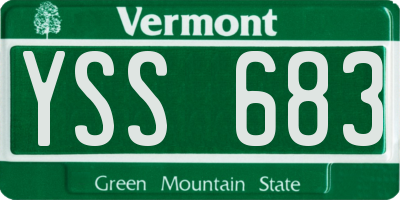 VT license plate YSS683