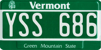VT license plate YSS686