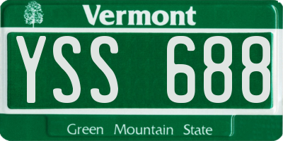 VT license plate YSS688