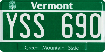 VT license plate YSS690