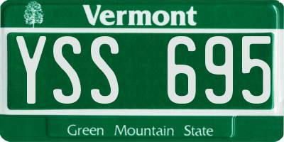VT license plate YSS695