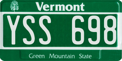 VT license plate YSS698