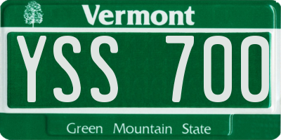 VT license plate YSS700