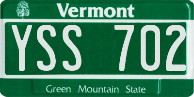VT license plate YSS702