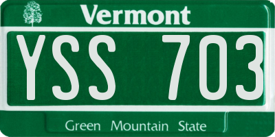 VT license plate YSS703