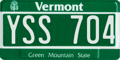VT license plate YSS704