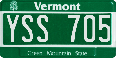 VT license plate YSS705