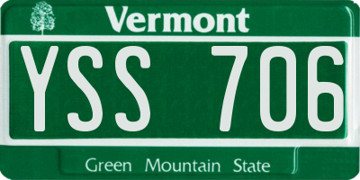 VT license plate YSS706