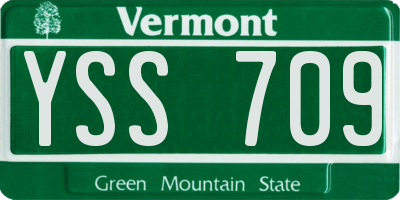 VT license plate YSS709