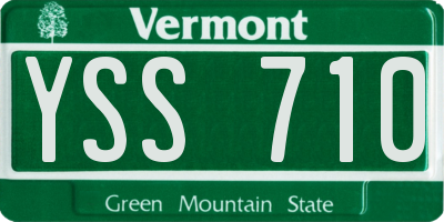 VT license plate YSS710