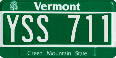 VT license plate YSS711